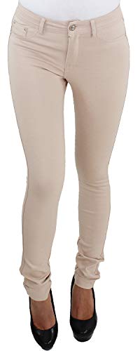 Legging Leggins Jeggins Jeggings Tregging Stoff Hüft Röhren Hose Übergröße H15 H15-Beige S/36 von Sotala