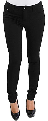 Legging Leggins Jeggins Jeggings Tregging Stoff Hüft Röhren Hose bis Übergröße Schwarz 4XL (48) von Sotala