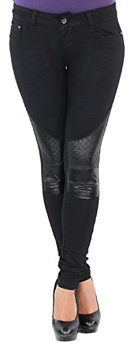 Legging Leggins Jeggins Jeggings Tregging Stoff Hüft Röhren Stretch Hose Schwarz A22 M/38 von Sotala