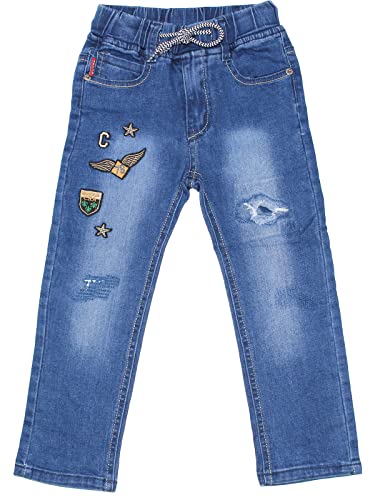 Sotala Boys Jungen Kinderhose Kinderjeans Jeans Hose mit Gummizug Gummibund elastischer Bund gerader Schnitt cool stylisch Stickerei von Sotala