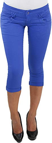 Sotala Damen 3/4 Capri Jeans Stretch Kurze Hose Shorts Bemuda Hüft Sommer Blau A-Blau 36 (S) von Sotala