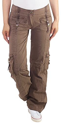 Sotala Damen Baggy Baggyhose Hose Cargo Cargohose Boyfriend Stoffhose Hüfthose von Sotala