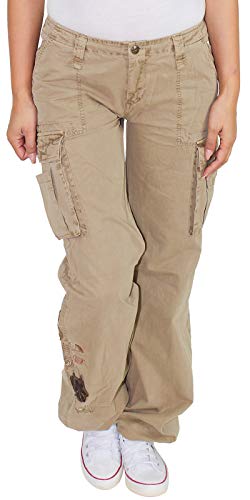 Sotala Damen Baggy Boyfriend Hose Hüfthose Cargo Cargohose von Sotala