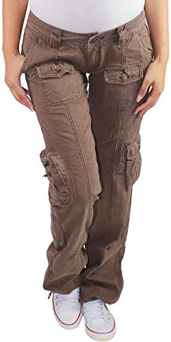 Sotala Damen Baggy Boyfriend Hose Hüfthose Cargo Cargohose von Sotala