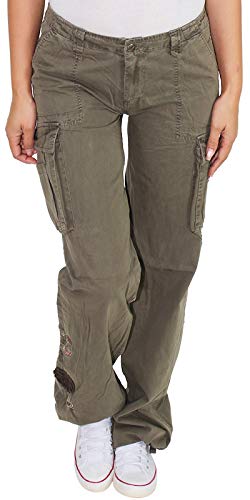 Sotala Damen Baggy Boyfriend Hose Hüfthose Cargo Cargohose von Sotala