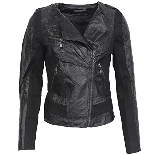 Sotala Damen Blazer Jacke Leder Optick Kunstlederjacke Übergangsjacke Jacket Bikerjacke von Sotala