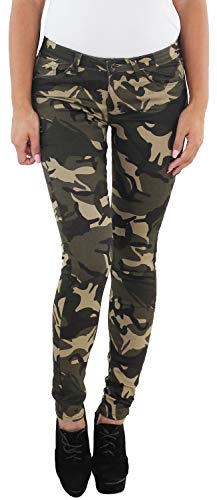 Sotala Damen Boyfriend Baggy Armee Camo Army Jeans Hüft Cargo Camouflage Harems Hose DJ131 L/40 von Sotala