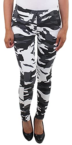 Sotala Damen Camouflage Sweatpants Slim Fit Hose Skinny Jeans Röhrenhose Hüftjeans Stretchhose 40 (L) von Sotala