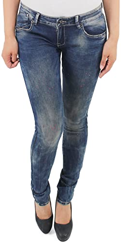 Sotala Damen Denim Jeans Hose Röhre Röhrenjeans Skinny Slim Fit Hüftjeans Hüfthose Stretchhose Damenhose Blau von Sotala