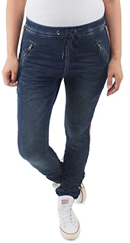 Sotala Damen Denim Jeans Stretch Hüfthose Hüftjeans Jogger Baggy Chino Boyfriend Haremshose Jogger Sweatpants Hose von Sotala