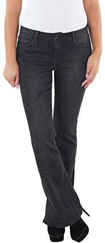 Sotala Damen Flared Jeans Hose Schlaghose Bootcut Stretchhose Damenhose Schwarz A S (36) von Sotala