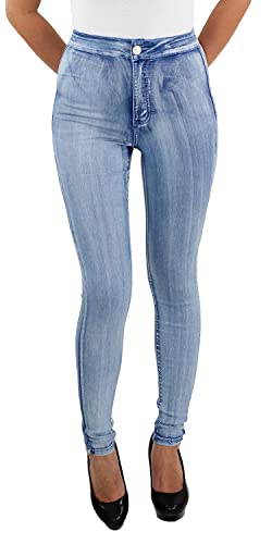 Sotala Damen High Waist Röhrenhose Skinny Slim Fit Hose Stretchhose Hoher Bund Jeans-Look von Sotala