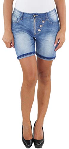 Sotala Damen Hotpants Hot Pants Jeans Shorts Kurze Hose Capri Hüft Stretch Bermuda Sommer Blau A S (36) von Sotala