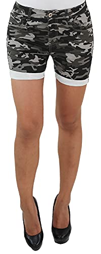 Sotala Damen Hotpants Hot Pants Shorts Kurze Hose Sommer Sommerhose Camouflage Hüft Stretch 36 (S) von Sotala