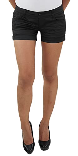 Sotala Damen Hotpants Kunstleder Lederimitat Hot Pants Shorts Jeans Shorty Kurze Hose Sommer Panty von Sotala