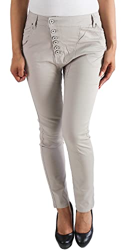 Sotala Damen Hüfthose Stretch Skinny Röhren Slim Fit Baggy Hose Chino Aladin Jeans Grau von Sotala