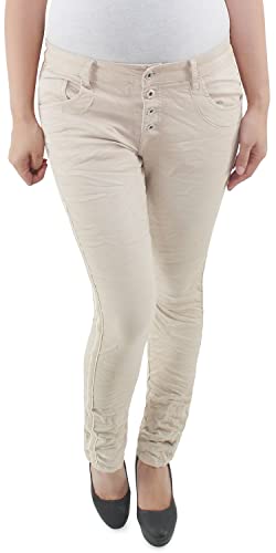 Sotala Damen Hüfthose Stretch Skinny Röhren Slim Fit Baggy Hose Chino Jeans Beige von Sotala