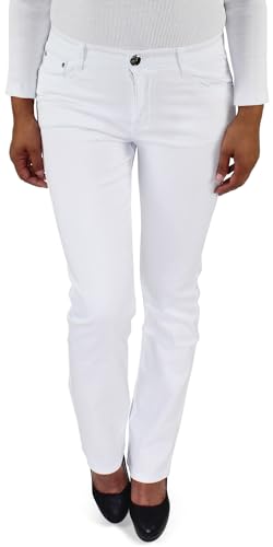 Sotala Damen Jeans Hose Hüftjeans Hüfthose Gerades Bein Gerader Schnitt Jeanshose Straight Leg Weiß von Sotala