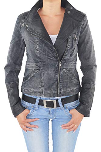 Sotala Damen Jeans Jeansjacke Jacke Damenjacke Kurze Denim Stretch Übergangsjacke Anthrazit Anthrazit 36 (S) von Sotala