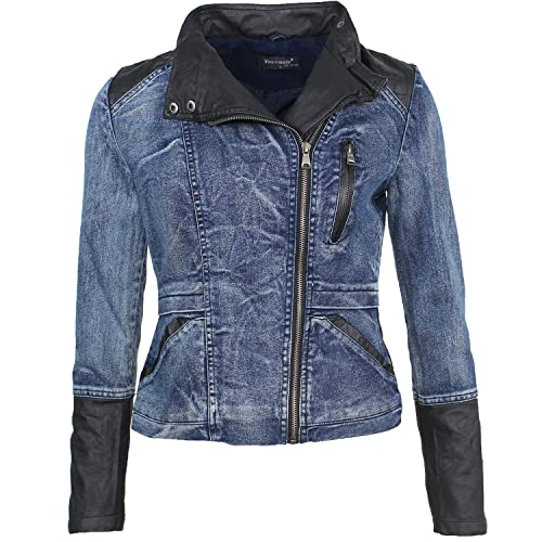 Sotala Damen Jeans Jeansjacke Jacke Übergangsjacke Kurze Denim Stretch Damenjacke Blau von Sotala