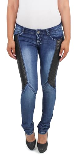 Sotala Damen Jeans Röhrenjeans Röhre Stretch Skinny Rise Hose Low Waist Slim Fit Hüftjeans Blau von Sotala