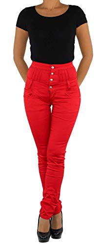 Sotala Damen Jeans Röhrenjeans Stretchjeans Hochschnitt Corsagenjeans Hose Rot Y2111 36 von Sotala