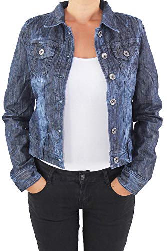 Sotala Damen Jeansjacke Damenjacke Kurze Denim Stretch Jeans Jacke Übergangsjacke Blau 8141 M/38 von Sotala