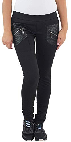 Sotala Damen Leggings Jeggings Treggings Stretch Hüft Skinny Röhren Slim Fit Hose Schwarz A 38 (M) von Sotala