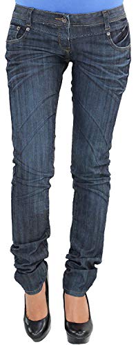 Sotala Damen RÖHRE RÖHRENJEANS HÜFT HÜFTJEANS Stretch Stretchjeans Hose Jeans Slim FIT BLAU P666+ 32 von Sotala