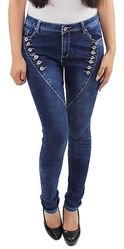 Sotala Damen Röhren Skinny Jeans Slim Fit Hose Röhrenjeans Stretchjeans Hüftjeans Blau von Sotala