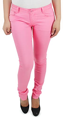 Sotala Damen Röhrenjeans Hüftjeans Hose Stretch Skinny Slim Fit Jeans Rosa von Sotala