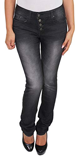 Sotala Damen Röhrenjeans Röhren Hüftjeans Hose Stretch Hüfthose Skinny Slim Fit Jeans Schwarz von Sotala