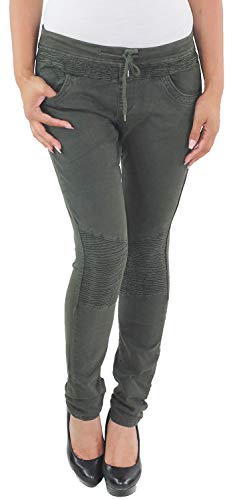 Sotala Damen Röhrenjeans Skinny Hüfthose Hüftjeans Stretch Jeans Hose Sweatpants Slim Fit Chino Khaki 36 (S) von Sotala