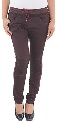 Sotala Damen Röhrenjeans Skinny Hüfthose Hüftjeans Stretch Jeans Hose Sweatpants Slim Fit Chino Rot 40 (L) von Sotala