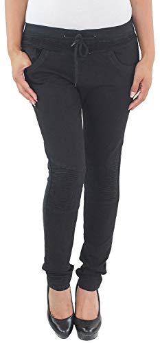 Sotala Damen Röhrenjeans Skinny Hüfthose Hüftjeans Stretch Jeans Hose Sweatpants Slim Fit Chino Schwarz 38 (M) von Sotala