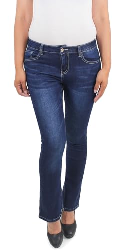 Sotala Damen Schlaghose Bootcut Stretch Jeans Schlagjeans Hose Flared Jeanshose Hüftjeans Stretchjeans Blau von Sotala