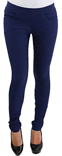 Sotala Damen Skinny Jeggings Röhrenhose Slim Fit Stoff Stretchhose Hüfthose Damenhose Treggings Legging Leggins Jeans Look Optik Hose in vielen Farben Dunkelblau S/36 von Sotala