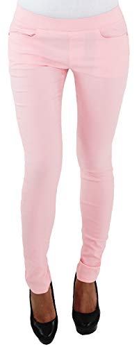 Sotala Damen Skinny Jeggings Röhrenhose Slim Fit Stoff Stretchhose Hüfthose Damenhose Treggings Legging Leggins Jeans Look Optik Hose in vielen Farben Rosa L/40 von Sotala