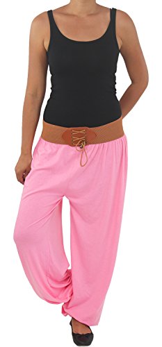 Sotala Damen Sommerhose Aladin Pump Pluder Harem Hose Stoffhose Haremhose Ballonhose Rosa von Sotala