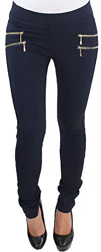 Sotala Legging Leggins Jeggins Jeggings Tregging Stoff Hüft Röhren Hose Übergröße M-733-Blau 2XL/44 von Sotala