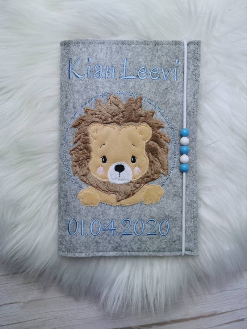 U-Heft Hülle Löwe Aus Filz Passend Für Das Deutsche Untersuchungsheft von Sotibelle