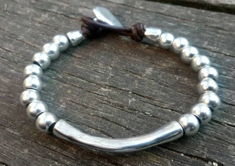 Lange Ohrringe Leder Frau Mit Silber - Und Kristallperlen | Handgemacht Stil Uno De 50 Antiallergisch Schmuck Damen Lange Ohrringe Leder Frau Mit Silber - Und Kristallperlen | Handgemacht Stil Uno De 50 Antiallergisch Schmuck Damen von SouLinSilver