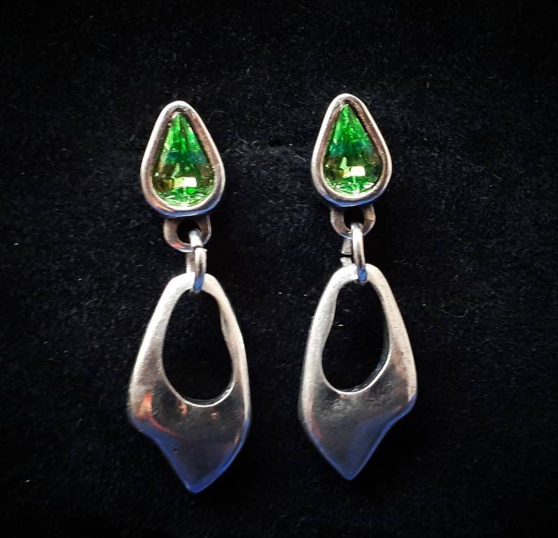 Uno De Style, Ohrringe Für Frauen, Damen Schmuck, Kristall Ohrringe, Silber Grüne Boho von SouLinSilver