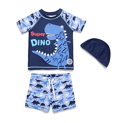 Soui Baby Junge Sonnenschutzkleidung zweiteilig Kleidung Set UV-Schutz 50+ Badeanzug (Dinosaurier, 12-18Months) von Soui