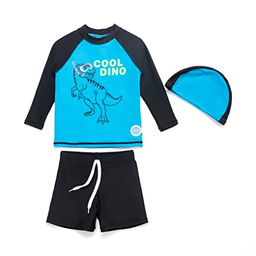 Soui Baby Junge Sonnenschutzkleidung zweiteilig Kleidung Set UV-Schutz 50+ Badeanzug (cool Dino, 18-24Months) von Soui