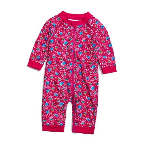 Soui Baby Mädchen Badeanzug EIN stück UV-Schutz 50+ Badekleidung MIT Einem Reißverschluss (Rose, 9-12) von Soui