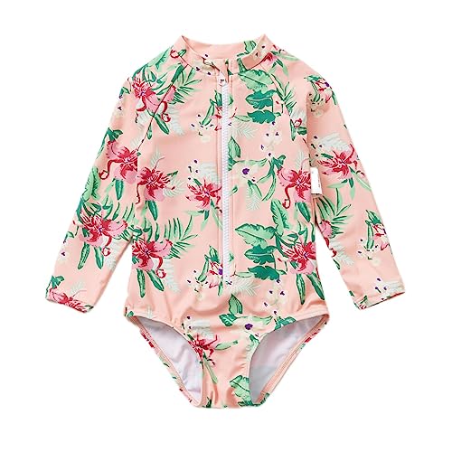Soui Baby Mädchen EIN stück Langärmelige-Kleidung UV-Schutz 50+ Badeanzug MIT Einem (Rosa, 12 Monate) von Soui