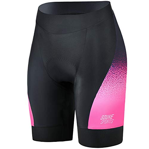 Souke Sports Radlerhose Damen Fahrradhose Gepolstert Schnelltrockende Radhose Kurz mit Atmungsaktive 4D Gel Sitzpolster Souke Sports Radlerhose Damen Fahrradhose Gepolstert Schnelltrockende Radhose Kurz mit Atmungsaktive 4D Gel Sitzpolster von Souke Sports