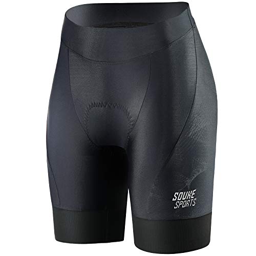 Souke Sports Radlerhose Damen Fahrradhose Gepolstert Schnelltrockende Radhose Kurz mit Atmungsaktive 4D Gel Sitzpolster Souke Sports Radlerhose Damen Fahrradhose Gepolstert Schnelltrockende Radhose Kurz mit Atmungsaktive 4D Gel Sitzpolster von Souke Sports