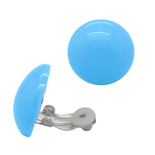 Soul-Cats 1 Paar Ohrclips Ohrringe Clips Plastik viele Farben Pastell, Farbe: hellblau von Soul-Cats
